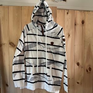 White and black hoodie size XL